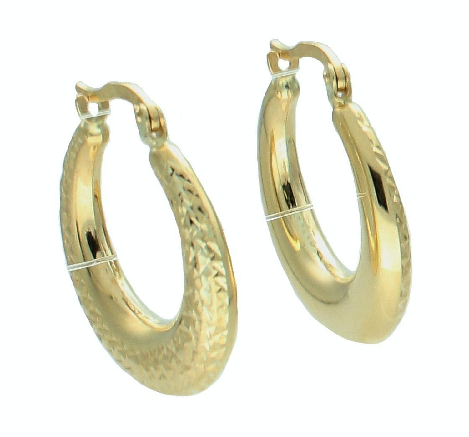 Złote kolczyki damskie 375 koła grawerowane KL 7076 375.jpg